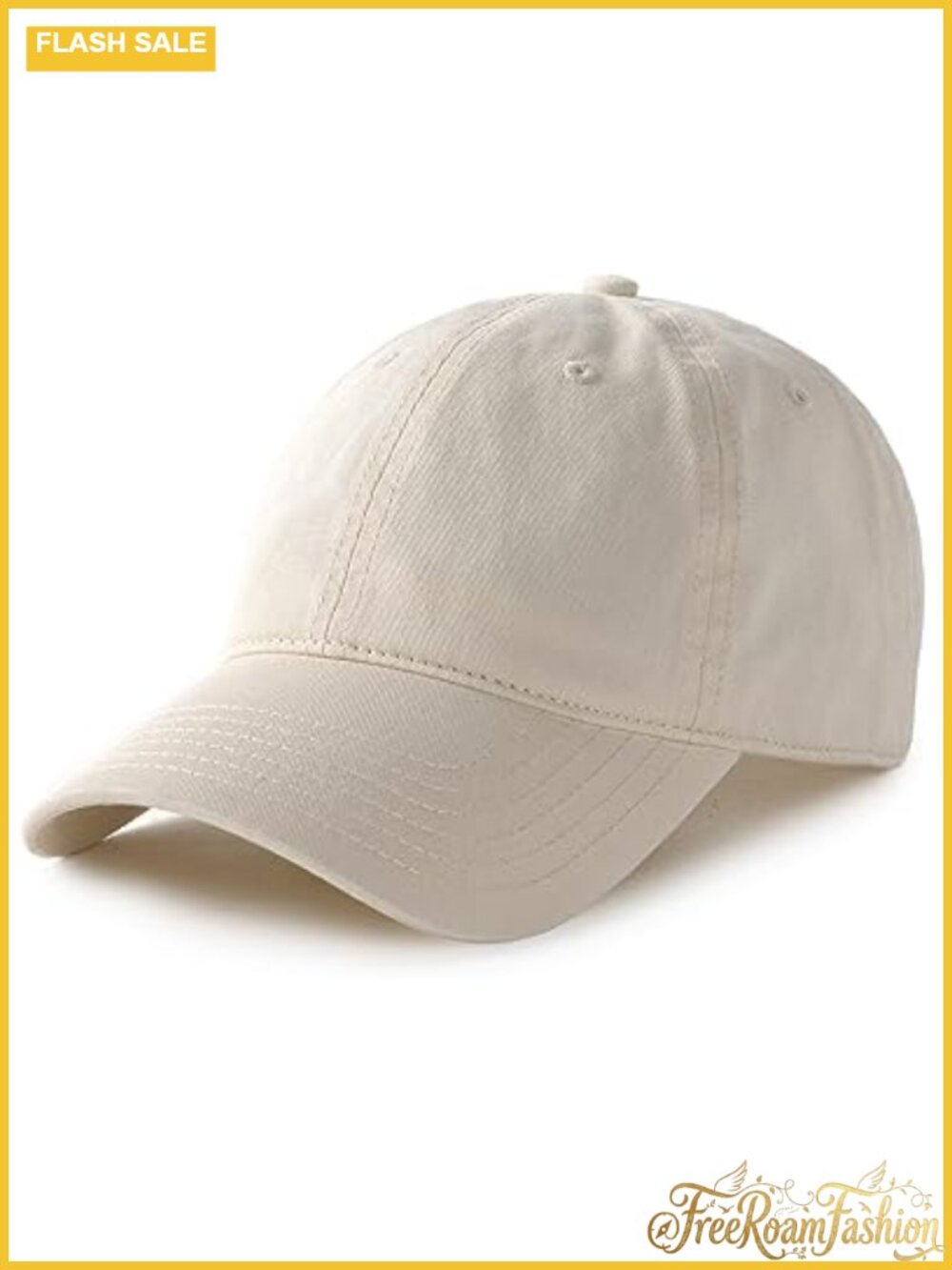 Washed Cotton Unstructured Baseball Cap Adjustable Ponytail Dad Hat